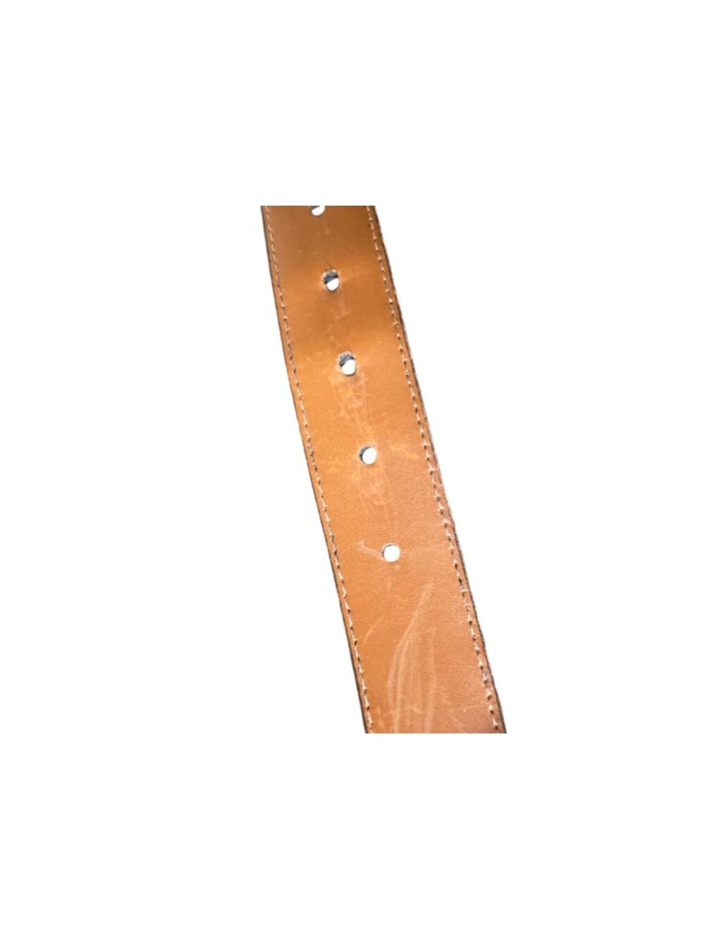 Deerfield Red Leather Belt 14K Gold Plated Buckle  Size 38 Fairy Cottagecore - Picture 6 of 11